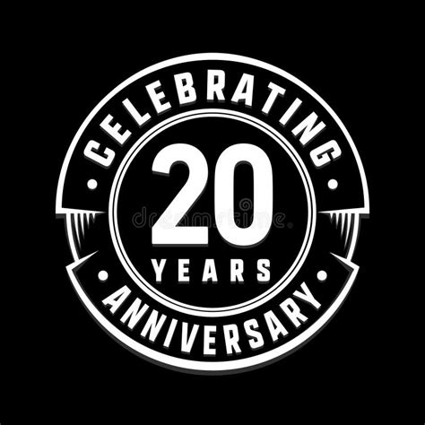 20 Years Anniversary Logo Template 20th Vector And Illustration Stock