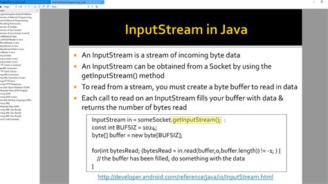 Android Lecture 54 Inputstream In Java Youtube