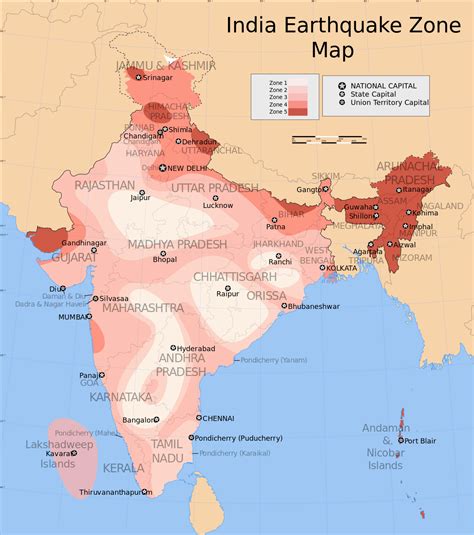 Earthquake Zones Of India Wikipedia
