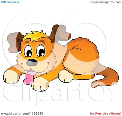 Cartoon Of A Happy Dog Panting Royalty Free Vector