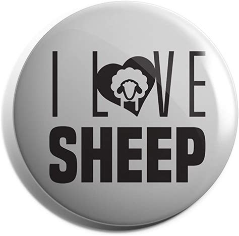 Hippowarehouse I Love Sheep Badge Pin Uk Clothing