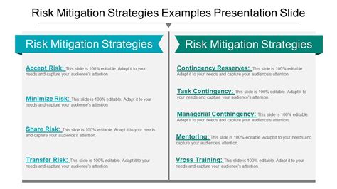 Diapositiva De Presentación De Ejemplos De Estrategias De Mitigación De