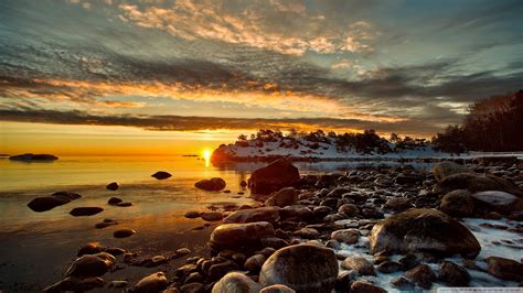 Download Winter Sunset Hd Wallpapers For Iphone 5 Touch Hd Widescreen