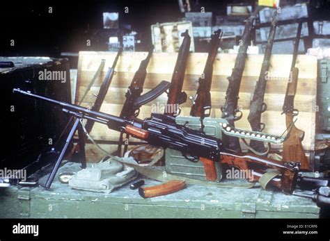 A Soviet Made 762mm Pkm Light Machine Gun And Other Weapons Seized In
