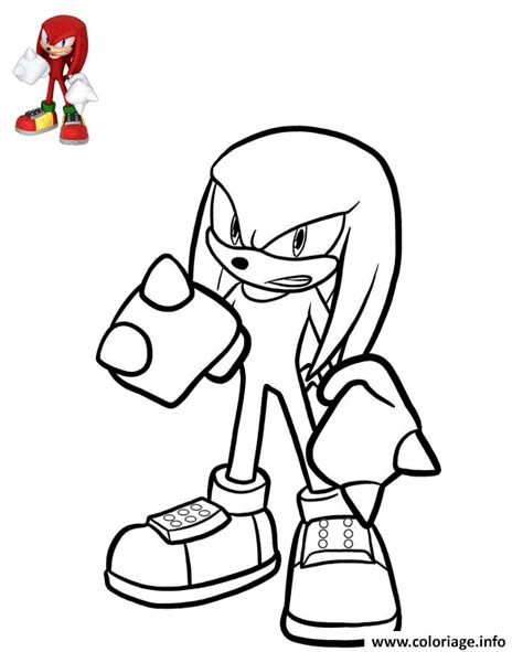 Coloriage Knuckles The Echidna Red Fur Coloriage Sonic Coloriage