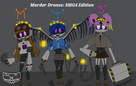 Smg4 Main Female Trio As Murder Drones By Jed22exe On Deviantart
