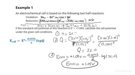 Calculating Cell Potentials In Nonstandard Conditions Chemistry