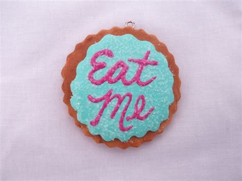 Alice In Wonderland Turquoise Eat Me Cookie By Candicewirth