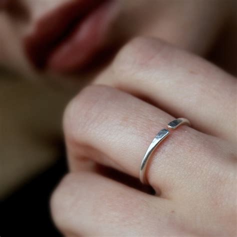 Skinny Silver Ring Sterling Silver Ring Minimalist Ring Modern Etsy