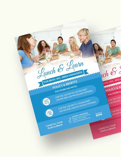 Learn And Lunch Invitation Template In Illustrator Publisher Word Psd