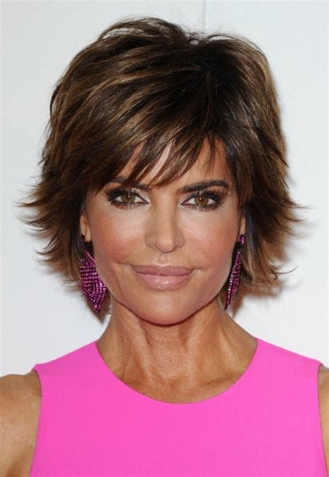 Long pixies are popular short haircuts for fine hair that needs a bit more fullness. Lisa Rinna Flipped Out Short Razor Cut with Bangs ...