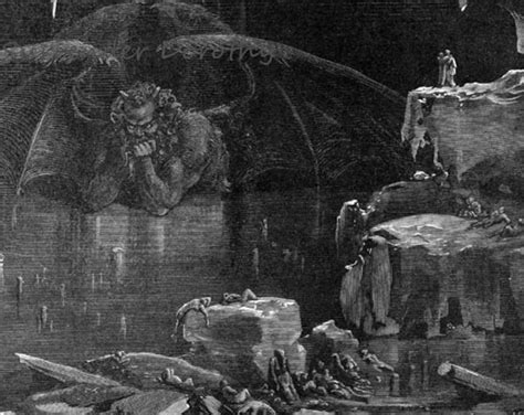 Lucifer King Of Hell Frozen In Ice Dante Inferno Canto 34 Gustave Dore