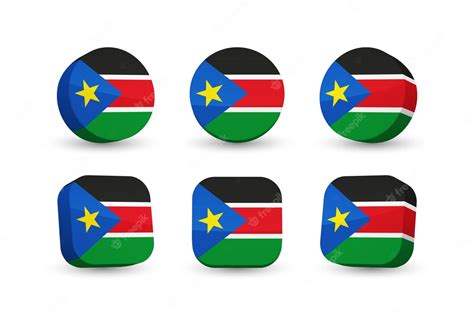 sudán del sur bandera 3d vector ilustración botón bandera de sudán del sur aislado en blanco