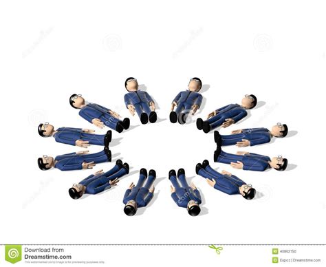 Assembly Of Lying Down 3d Cartoon Character Stock