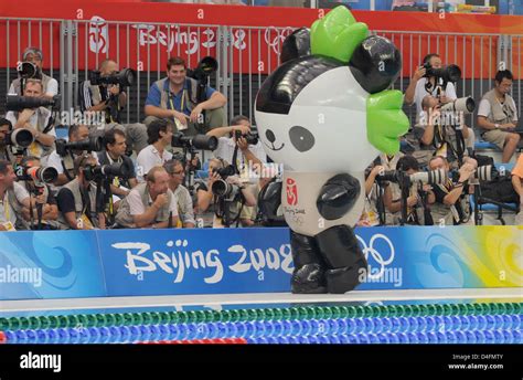 The Fuwa Olympic Mascots Jingjing Is Seen During The Swimming