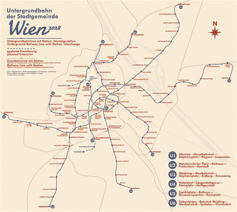 Vienna Subway Transit Diagram Wiener U Bahn Netzplan After The