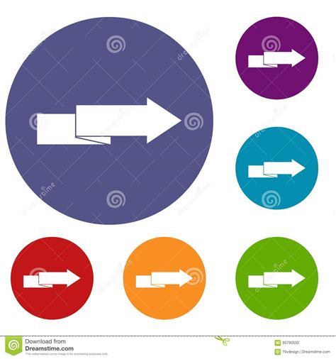 Arrow To Right Icons Set Stock Vector Illustration Of Circle 95790500
