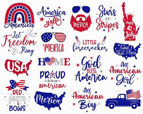4th Of July Svg Bundle America Svg Cut Files Independence Day Etsy