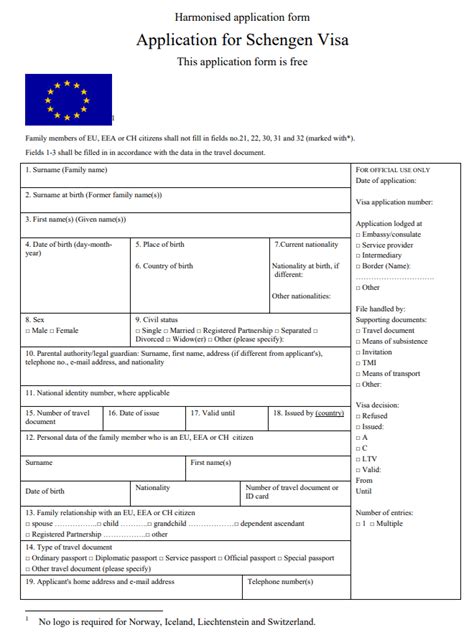 Schengen Visa Application Form 2021 Pdf Download South Africa