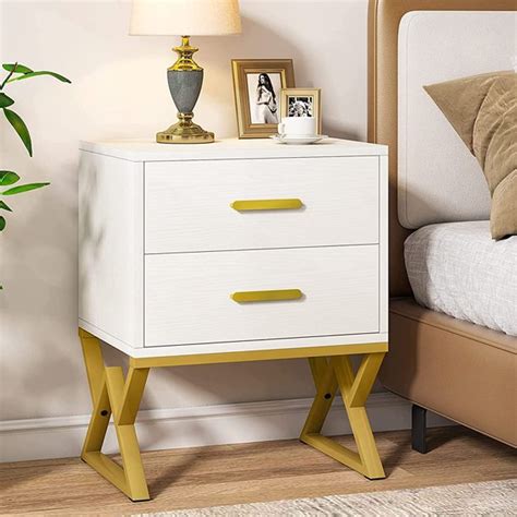 Tribesigns Nightstand Sofa Table With 2 Storage Drawers Modern Bedside