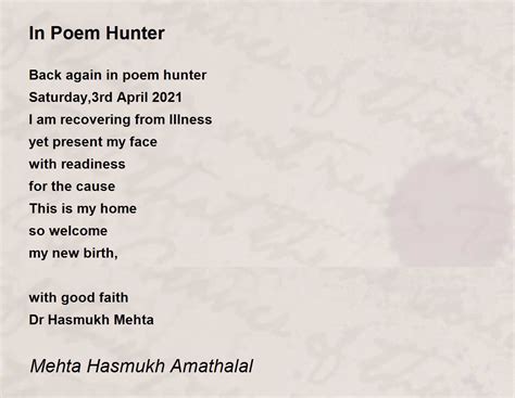 In Poem Hunter In Poem Hunter Poem By Mehta Hasmukh Amathalal