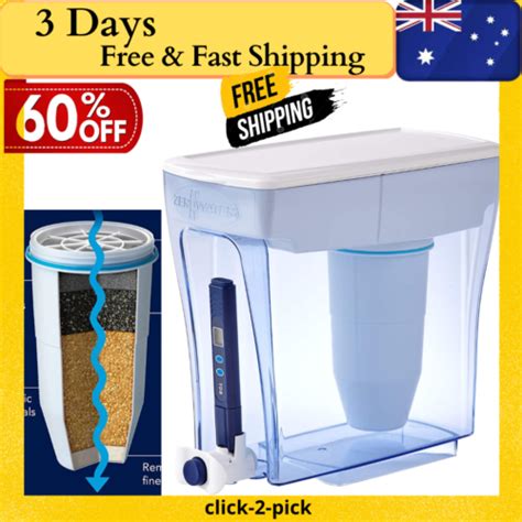 zerowater 20 cup ready pour dispenser water filter pitcher clear au ebay