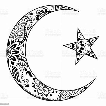 Symbol Islamic Crescent Decorative Religious Muslim Tattoos
