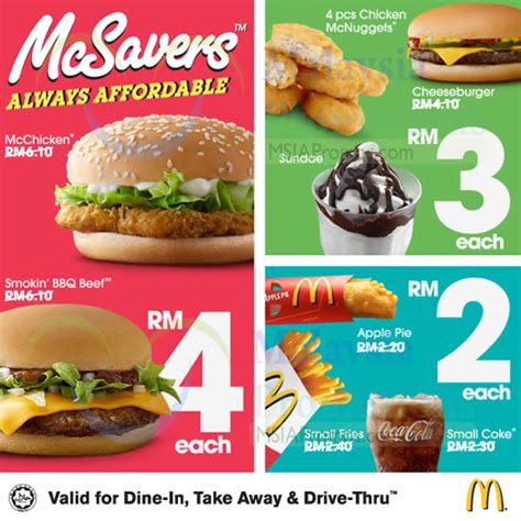 The mcdonald's lunch menu lists popular favorites including the big mac® beverage sizes may vary in your market. McDonald's NEW McSavers Offers 6 Feb 2014