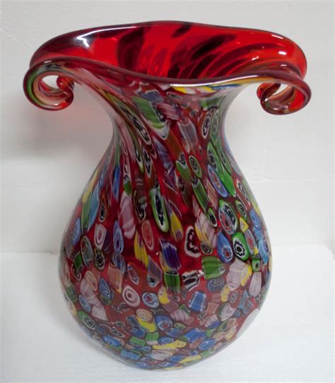 Polychrome Italienische Vintage Murano Glas Vasen Von Fratelli Toso