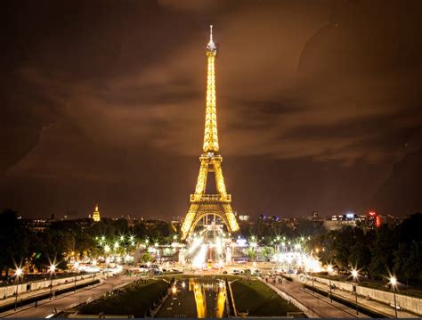 Night Sky Paris Gold Light Eiffel Tower Themed Photography Backgrounds