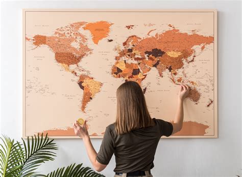 personalized push pin map detailed world map canvas world map with push pins travel map