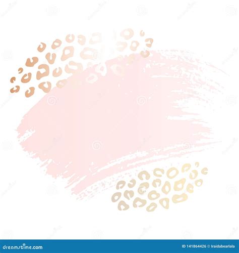 Golden Heart Pink Blank Nude Art Frames Card Design Brush Stroke Lines