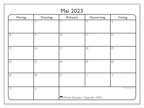 Kalender Mai 2023 Zum Ausdrucken “74ms” Michel Zbinden At