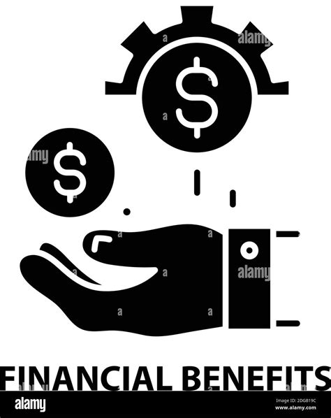 Financial Benefits Icon Black Vector Sign With Editable Strokes