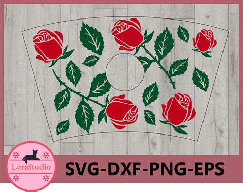 60 Off Full Wrap Cup Svg Rose Flower Coffee Svg Dxf Ai Etsy