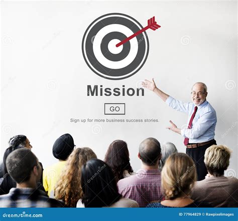 Mission Objective Goals Target Vision Strategy Concept Stock Image