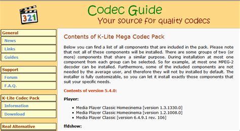 It is easy to use, but also very flexible with many options. K-Lite Codec Pack Update 14.5.3 free download - Downloads ...