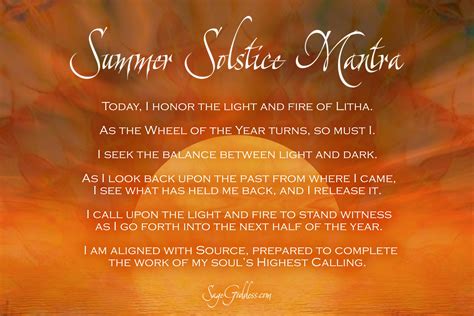 Direct thy attention to what is said. How to Celebrate the Summer Solstice - Sage Goddess ...