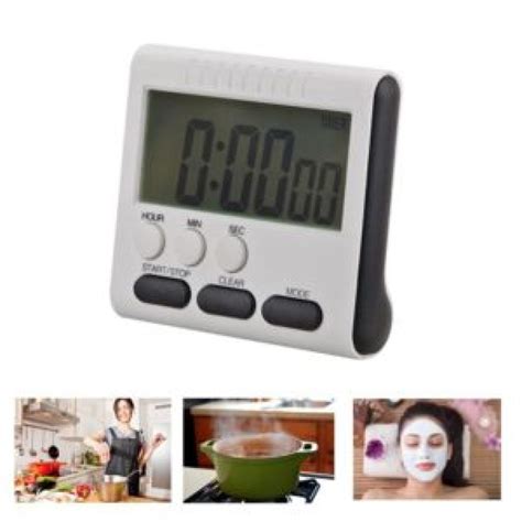 Square Magnetic Large Lcd Digital Kitchen Timer Count Up Down Alarm