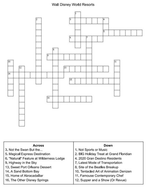 Three Disney Crossword Puzzles To Do Over Your Lunch Break Allearsnet