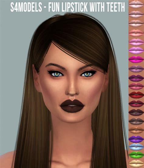 Fun Lipstick With Teeth At S4 Models Sims 4 Updates