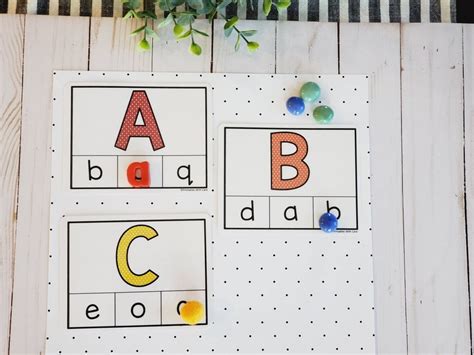 Alphabet Clip Cards Printable Letter Recognition Learning Etsy
