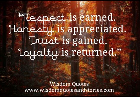 Respect Is Earned Wisdom Quotes And Stories