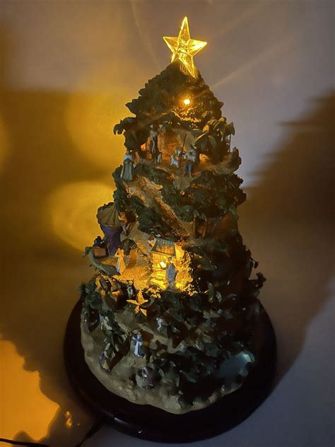 Thomas Kinkade Illuminated Nativity Tabletop Tree Glory To The Newborn