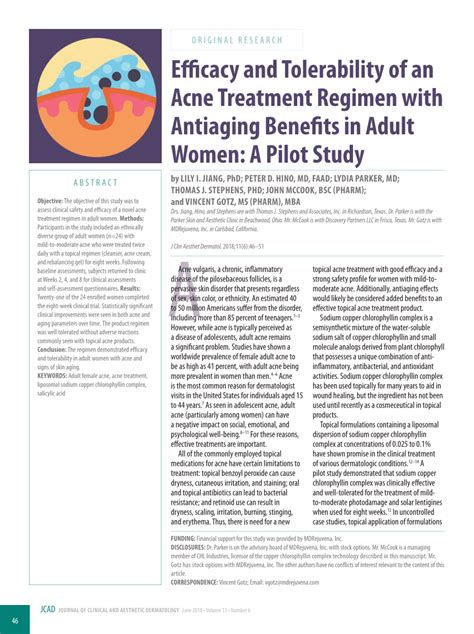 Pdf Efficacy And Tolerability Of An Acne Treatment Regimen With