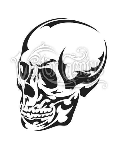 Tribal Flaming Skull Silhouette Clip Art Clip Art Library