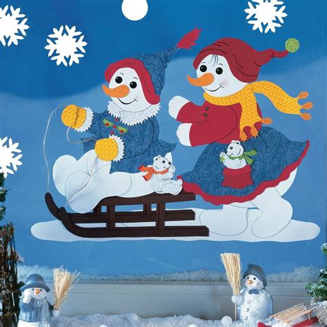 Hier findest du fensterbilder für weihnachten mit kostenlosen vorlagen zum herunterladen und ausdrucken. Fensterbild Bastelvorlage Winterfreunde - Fischer Fensterbilder
