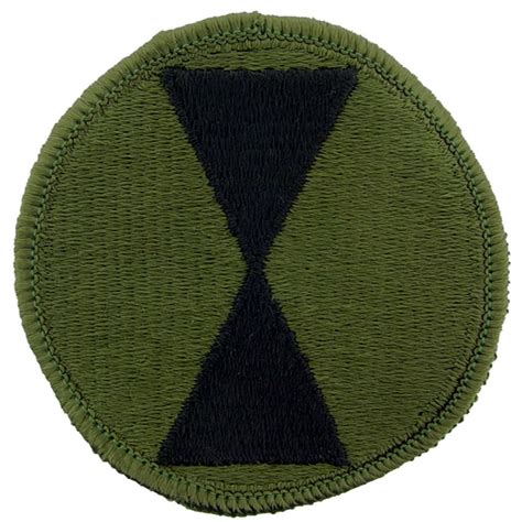 United States Army 7th Infantry Division Subdued 25 Embroidered