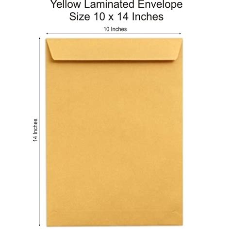 12 X 16 Yellow Laminated Envelopes 100 Gsm For Legal A4 A3 Letter