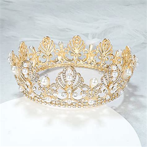 Gold Queen Crowns For Women Prom Wedding Birthday Crown For Women Full
